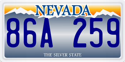 NV license plate 86A259