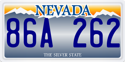 NV license plate 86A262