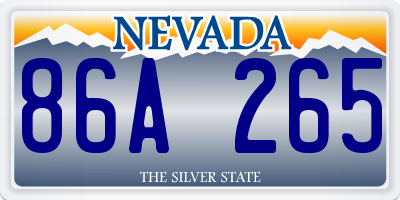 NV license plate 86A265