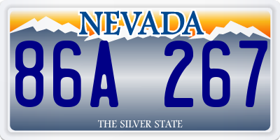 NV license plate 86A267