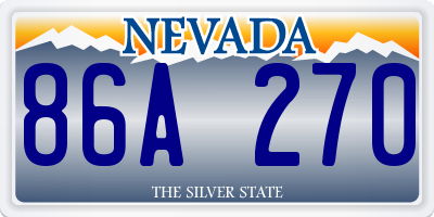 NV license plate 86A270