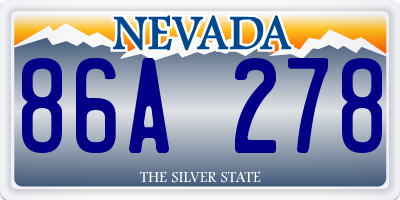 NV license plate 86A278