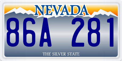 NV license plate 86A281
