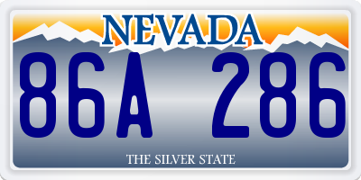 NV license plate 86A286