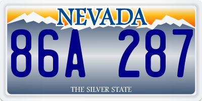 NV license plate 86A287