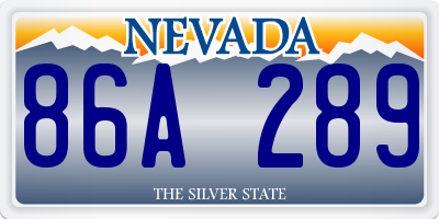 NV license plate 86A289