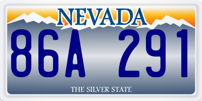NV license plate 86A291