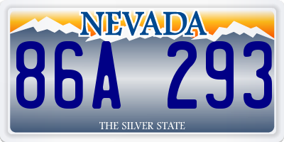 NV license plate 86A293