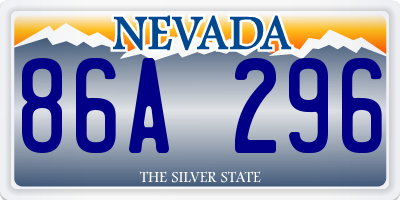 NV license plate 86A296