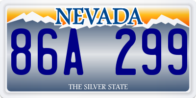 NV license plate 86A299