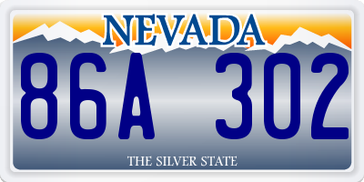 NV license plate 86A302