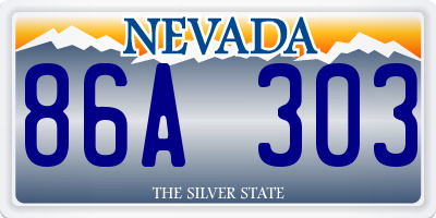 NV license plate 86A303