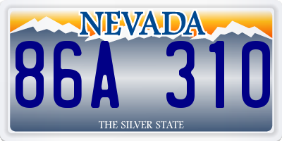 NV license plate 86A310
