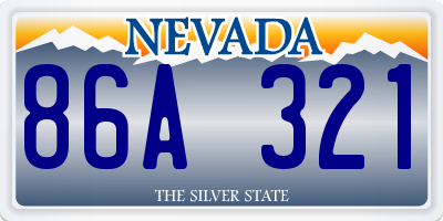 NV license plate 86A321