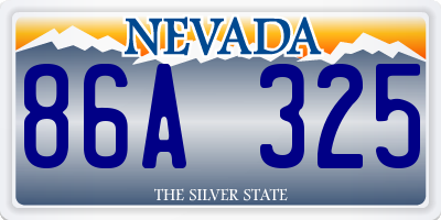 NV license plate 86A325