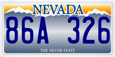 NV license plate 86A326