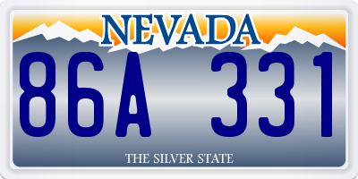 NV license plate 86A331