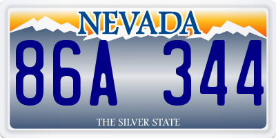 NV license plate 86A344