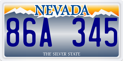 NV license plate 86A345