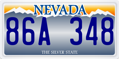 NV license plate 86A348