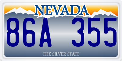 NV license plate 86A355