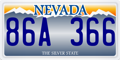 NV license plate 86A366