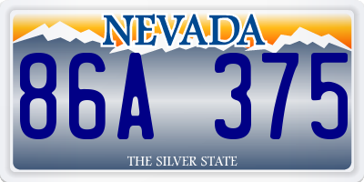 NV license plate 86A375