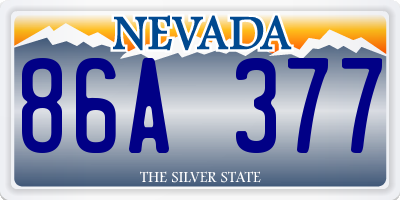 NV license plate 86A377