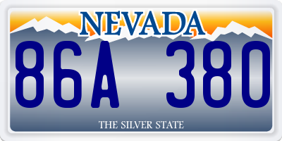 NV license plate 86A380