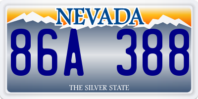 NV license plate 86A388