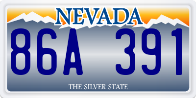 NV license plate 86A391