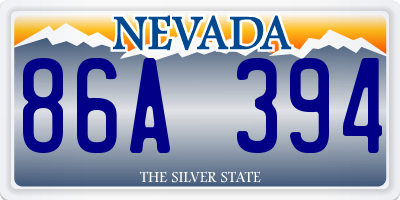 NV license plate 86A394