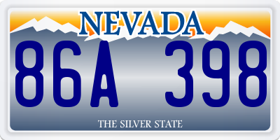 NV license plate 86A398