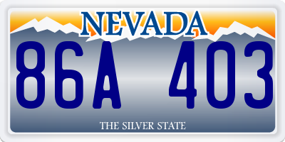 NV license plate 86A403