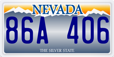 NV license plate 86A406