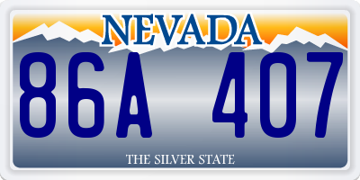 NV license plate 86A407