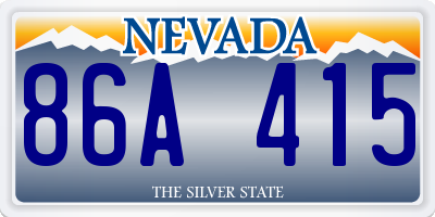 NV license plate 86A415