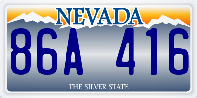 NV license plate 86A416