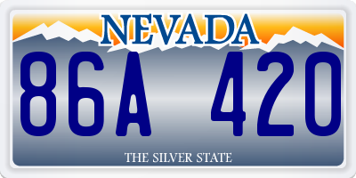 NV license plate 86A420