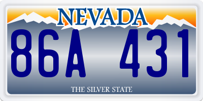 NV license plate 86A431