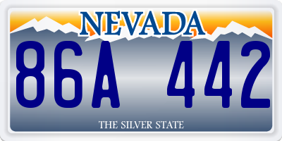 NV license plate 86A442