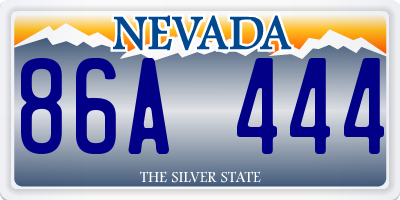 NV license plate 86A444