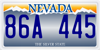 NV license plate 86A445