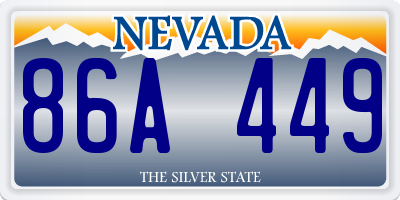 NV license plate 86A449