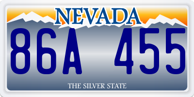 NV license plate 86A455