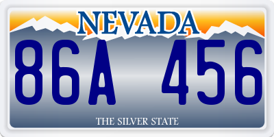 NV license plate 86A456