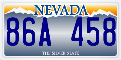 NV license plate 86A458