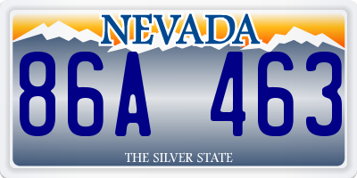 NV license plate 86A463