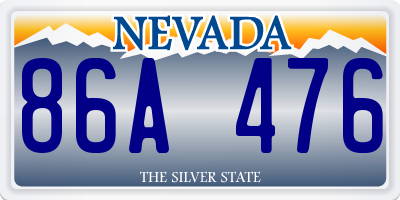 NV license plate 86A476
