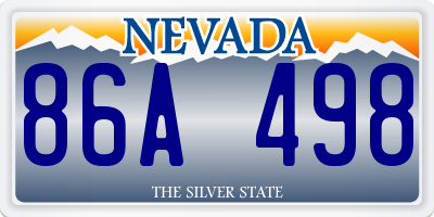 NV license plate 86A498